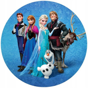 Opłatek Na Tort Okrągły 20 Cm Frozen Kraina Elsa