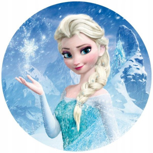 Opłatek Na Tort Okrągły 20 Cm Frozen Kraina Elsa
