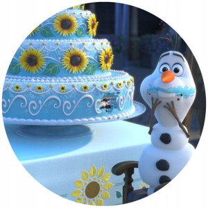 Opłatek Na Tort Okrągły 20 Cm Frozen Kraina Olaf