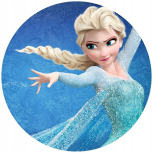 Opłatek Na Tort Okrągły 20 Cm Frozen Kraina Elsa