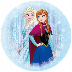 Opłatek Na Tort Okrągły 20 Cm Frozen Kraina Elsa