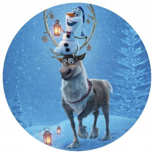 Opłatek Na Tort Okrągły 20 Cm Frozen Kraina Lodu