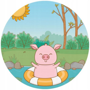 Opłatek Na Tort Okrągły 20 Cm Świnka 18 Stka Funny