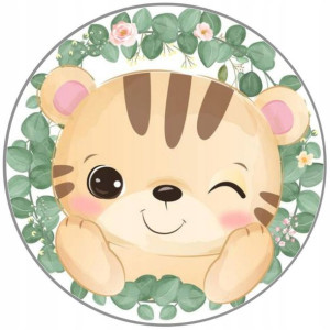Opłatek Na Tort Okrągły 20 Cm Tygrys Baby Shower