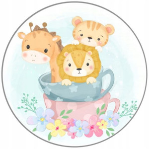 Opłatek Na Tort Okrągły 20 Cm Tygrys Baby Shower