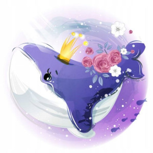 Opłatek Na Tort Okrągły 20 Cm Wieloryb Baby Shower