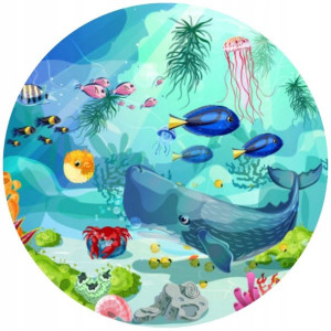 Opłatek Na Tort Okrągły 20 Cm Wieloryb Ocean Gruby