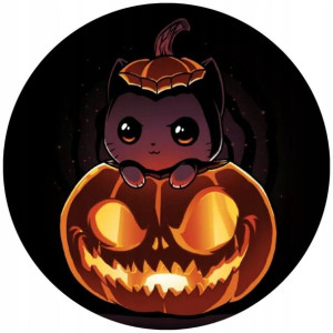 Opłatek Na Tort 20cm Halloween Duch Dynia Napis