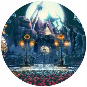 Opłatek Na Tort 20cm Halloween Duch Dynia Napis