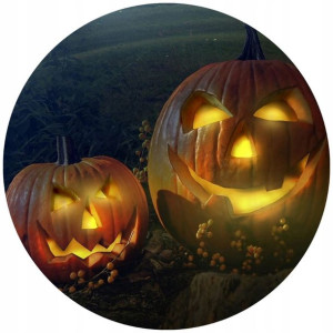 Opłatek Na Tort 20cm Halloween Duch Dynia Napis