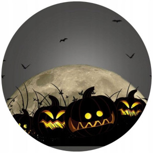 Opłatek Na Tort 20cm Halloween Duch Dynia Napis
