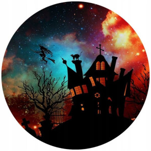 Opłatek Na Tort 20cm Halloween Duch Dynia Napis