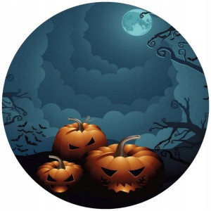 Opłatek Na Tort 20cm Halloween Duch Dynia Napis