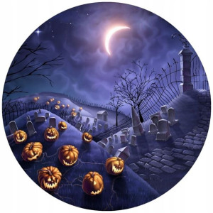 Opłatek Na Tort 20cm Halloween Duch Dynia Napis