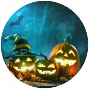 Opłatek Na Tort 20cm Halloween Duch Dynia Napis