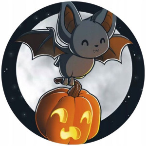 Opłatek Na Tort 20cm Halloween Duch Dynia Napis