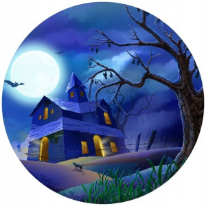 Opłatek Na Tort 20cm Halloween Duch Dynia Napis