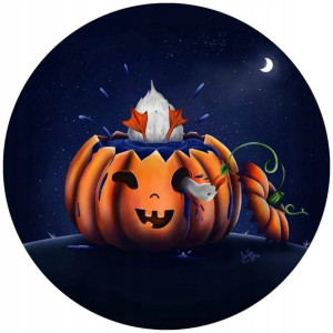 Opłatek Na Tort 20cm Halloween Duch Dynia Napis