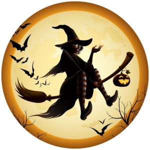 Opłatek Na Tort 20cm Halloween Duch Dynia Napis