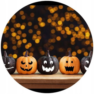 Opłatek Na Tort 20cm Halloween Duch Dynia Napis
