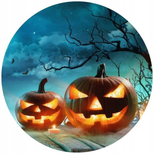 Opłatek Na Tort 20cm Halloween Duch Dynia Napis