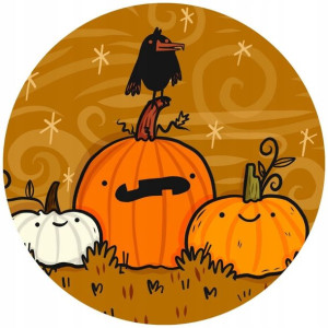 Opłatek Na Tort 20cm Halloween Duch Dynia Napis