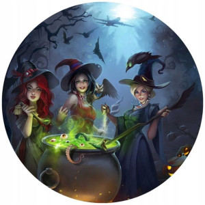 Opłatek Na Tort 20cm Halloween Duch Dynia Napis