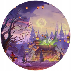 Opłatek Na Tort 20cm Halloween Duch Dynia Napis