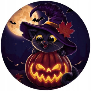 Opłatek Na Tort 20cm Halloween Duch Dynia Napis