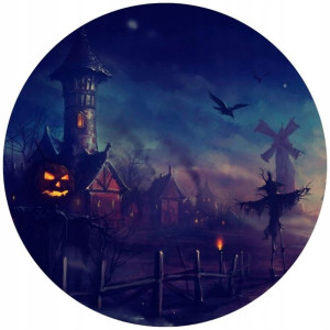 Opłatek Na Tort 20cm Halloween Duch Dynia Napis