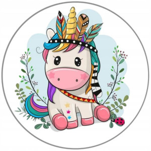 Opłatek Na Tort 20cm Jednorożec Unicorn Twój Napis