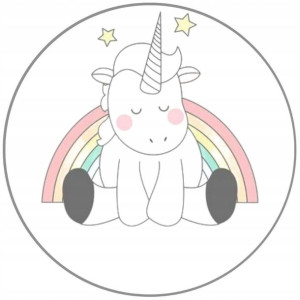 Opłatek Na Tort 20cm Jednorożec Unicorn Twój Napis