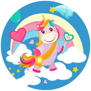 Opłatek Na Tort 20cm Jednorożec Unicorn Twój Napis