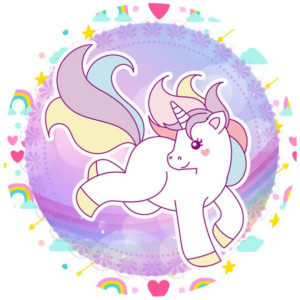 Opłatek Na Tort 20cm Jednorożec Unicorn Twój Napis