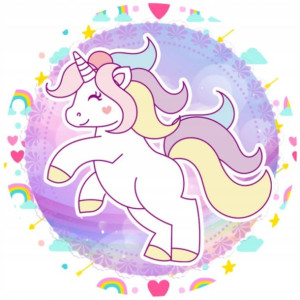 Opłatek Na Tort 20cm Jednorożec Unicorn Twój Napis
