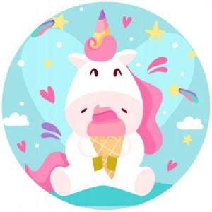 Opłatek Na Tort 20cm Jednorożec Unicorn Twój Napis