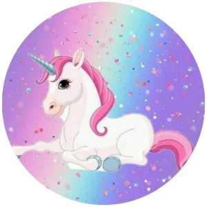 Opłatek Na Tort 20cm Jednorożec Unicorn Twój Napis