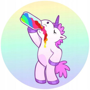 Opłatek Na Tort 20cm Jednorożec Unicorn Twój Napis