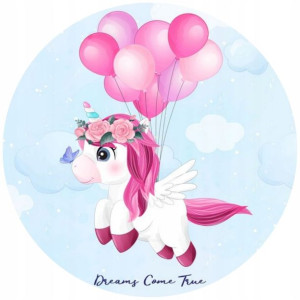 Opłatek Na Tort 20cm Jednorożec Unicorn Twój Napis