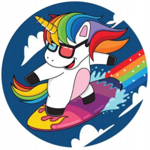 Opłatek Na Tort 20cm Jednorożec Unicorn Twój Napis