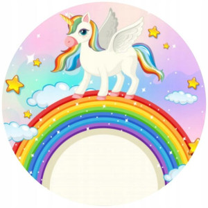 Opłatek Na Tort 20cm Jednorożec Unicorn Twój Napis