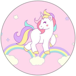 Opłatek Na Tort 20cm Jednorożec Unicorn Twój Napis