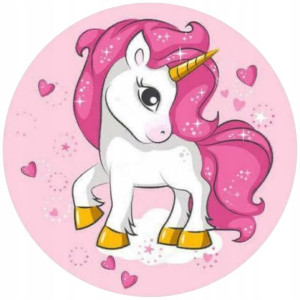 Opłatek Na Tort 20cm Jednorożec Unicorn Twój Napis