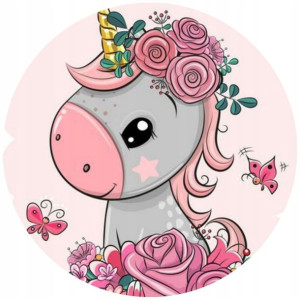 Opłatek Na Tort 20cm Jednorożec Unicorn Twój Napis