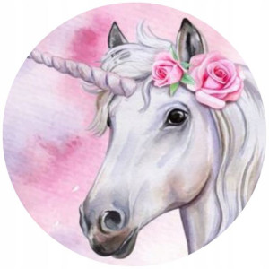 Opłatek Na Tort 20cm Jednorożec Unicorn Twój Napis