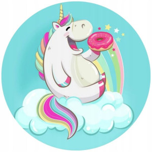 Opłatek Na Tort 20cm Jednorożec Unicorn Twój Napis