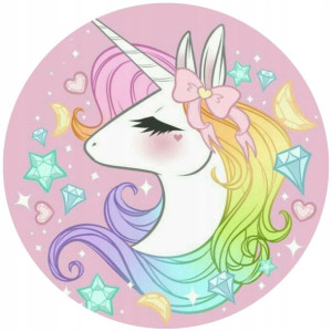 Opłatek Na Tort 20cm Jednorożec Unicorn Twój Napis
