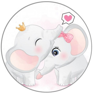 Opłatek Na Tort 20cm Słonik Roczek Baby Shower