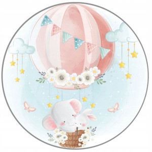 Opłatek Na Tort 20cm Słonik Roczek Baby Shower