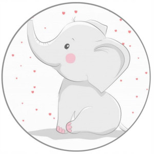 Opłatek Na Tort 20cm Słonik Roczek Baby Shower